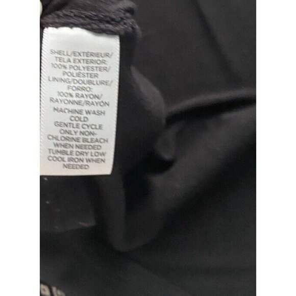 Ann Taylor LOFT Womens Blouse Black White V Neck Flowy Shift Split Back Lined PL - Picture 8 of 10